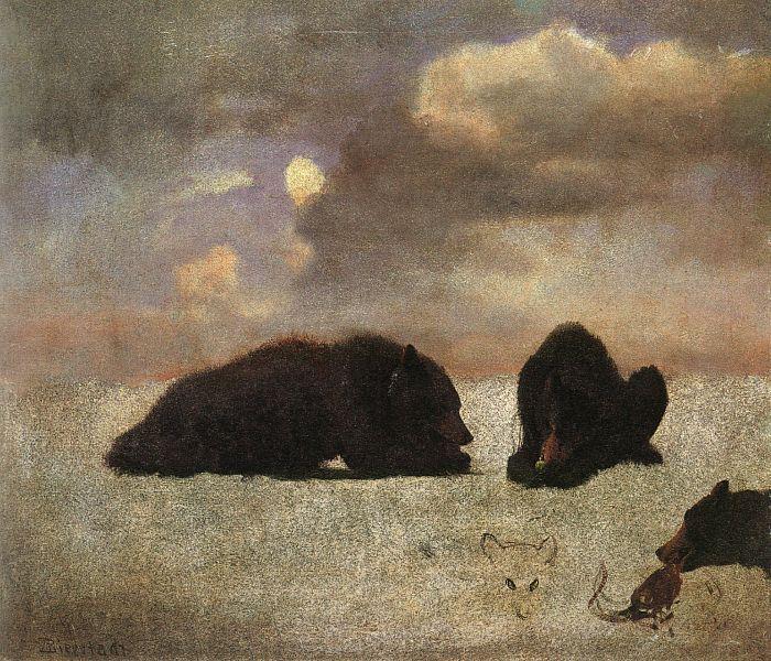 Bierstadt, Albert Grizzly Bears oil painting picture